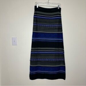 Chelsea & Theodore Fair Isle sweater knit pull on maxi skirt M